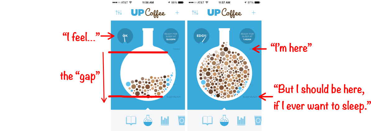UP Caffeine Tracking App Screenshots
