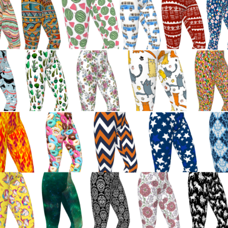 Several examples of rendered pants