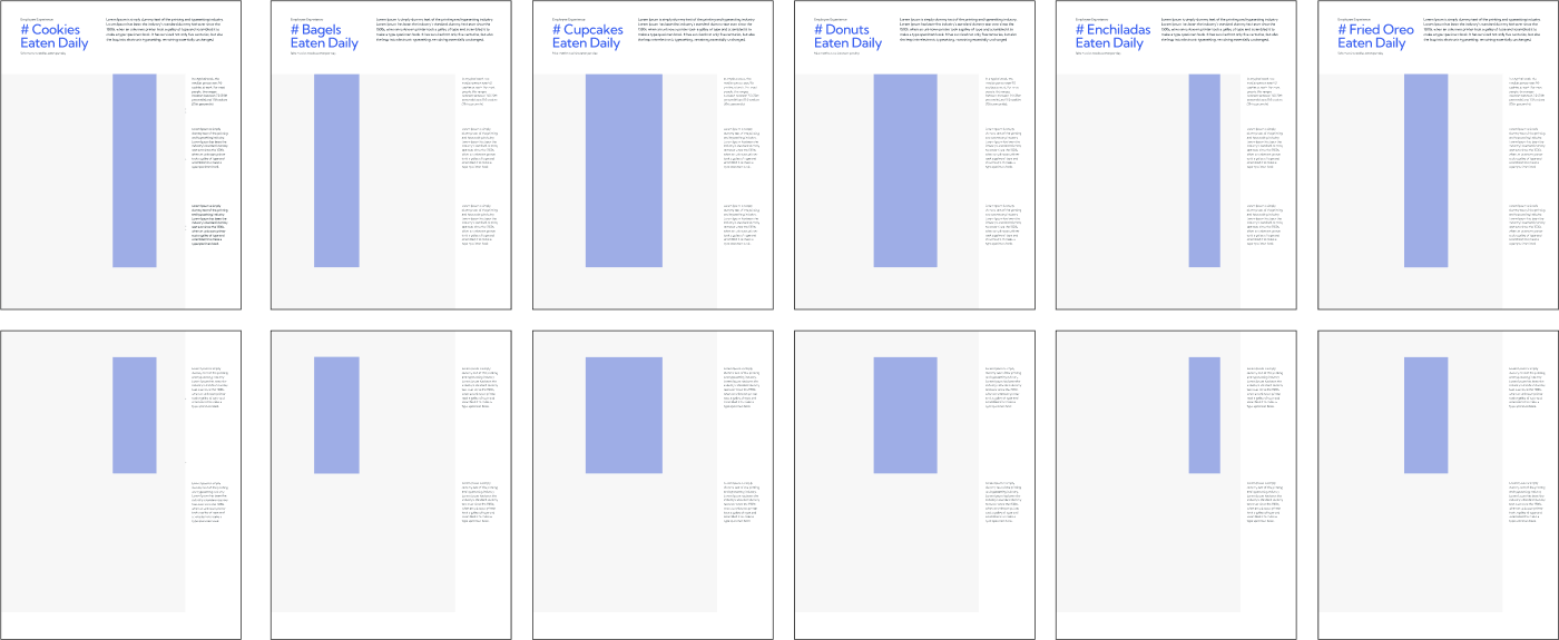 Stylized mockups of multiple report pages showing the different placements of the blue anchor ribbon
