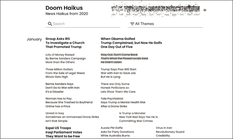 Screenshot from Doom Haikus data exploration app