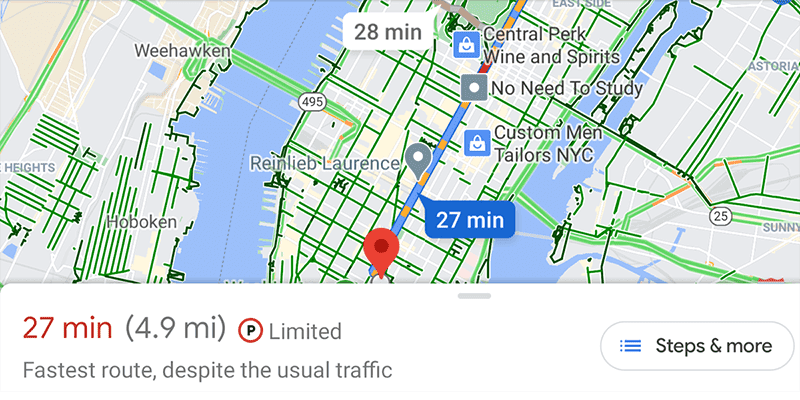 google maps route planning